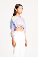 hazel crop sweater tie dye unicorn
